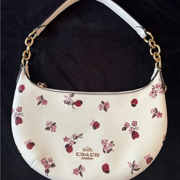 Coach Cream Bag with Floral and Ladybug Design - Picture 1 of 4